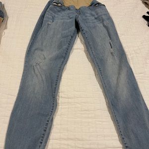 Distressed Boyfriend Fit Maternity Jeans